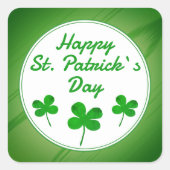 Sticker Carré Joyeux Saint Patrick`s Day Shamrock vert irlandais (Devant)