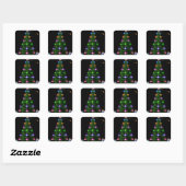 Sticker Carré Joyeux sapin de Noël tendance (Feuille)