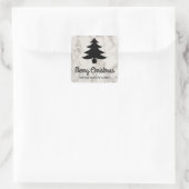 Sticker Carré Joyeux script de Noël | Motif en marbre de Tree Fa (Sac)