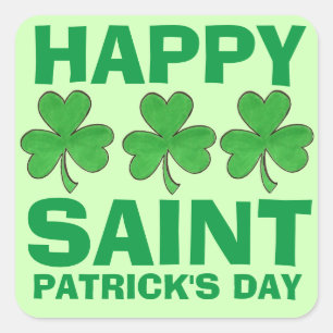 Sticker Carré Joyeux Shamrock de la Saint-Patrick