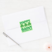 Sticker Carré Joyeux Shamrock de la Saint-Patrick (Enveloppe)