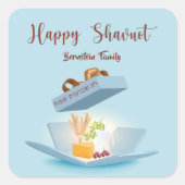 Sticker Carré Joyeux Shavuot Fête juive des semaines (Devant)