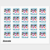 Sticker Carré Joyeux Snowmen (Feuille)