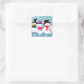 Sticker Carré Joyeux Snowmen (Sac)
