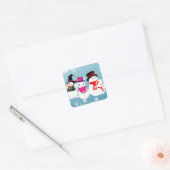 Sticker Carré Joyeux Snowmen (Enveloppe)