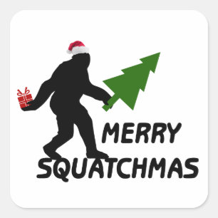 Sticker Carré Joyeux squatchmas