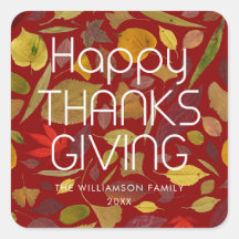 Joyeux Thanksgiving Feuilles d'Automne Rouille Rou