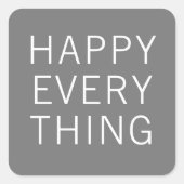 Sticker Carré Joyeux tout blanc gris vacances (Devant)