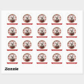 Sticker Carré Joyeux Valentines Day French Bulldog (Feuille)