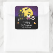 Sticker Carré Joyeux Vampires du parti Halloween violet (Sac)