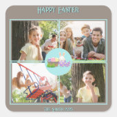 Sticker Carré Joyeux voeux de Pâques (Devant)