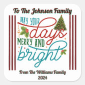 Sticker Carré Joyful Christmas With Decorations! (Devant)