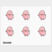 Sticker Carré Joyful Jellybean – Cute Kawaii Illustration (Feuille)