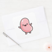 Sticker Carré Joyful Jellybean – Cute Kawaii Illustration (Enveloppe)