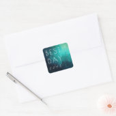 Sticker Carré Joyful Teal Watercolor Celebration (Enveloppe)