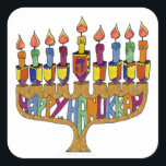 Sticker Carré Judaica Happy Hanukkah<br><div class="desc">You are viewing The Lee Hiller Designs Collection of Home and Office Decor,  Apparel,  Toxiques and Collectibles. The Designs include Lee Hiller Photographie et Mixed Media Digital Art Collection. You can view her her Nature photographiy at at http://HikeOurPlanet.com/ and follow her hiking blog within Hot Springs National Park.</div>