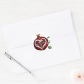 Sticker Carré Judaica Pomegranate Heart Hanoukka Rosh Hashanah (Enveloppe)