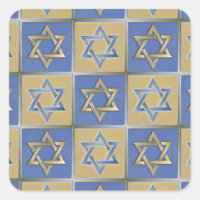 Judaica Star de David Metal Gold Blue