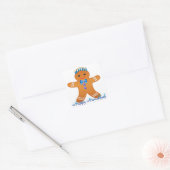 Sticker Carré Judaïque Hanoukka Gingerbread Homme Menorah (Enveloppe)