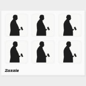 Sticker Carré Judge with Gavel Silhouette (Feuille)