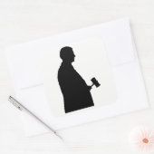 Sticker Carré Judge with Gavel Silhouette (Enveloppe)