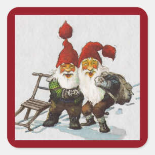 Sticker Carré Julenisse Friends Sledding