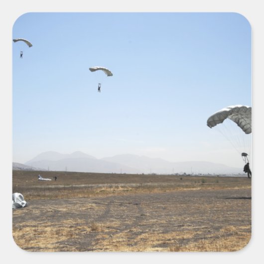 Sticker Carré Jumeaux de parachute libre (Devant)