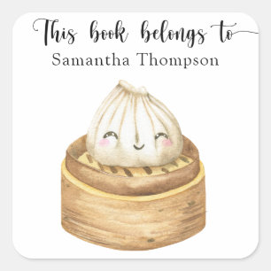 Sticker Carré Jumelage aquarelle - ce livre appartient à