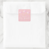 Sticker Carré Jumeler petit baby shower étoile rose (Sac)