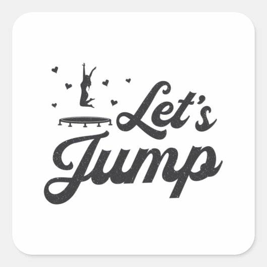 Sticker Carré Jump Trampoline Gymnast Funny Trampoline (Devant)