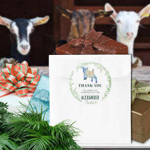 Sticker Carré Jumping Chèvre Anniversaire Merci