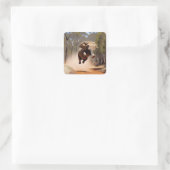 Sticker Carré "Jumping Joy : Le saut des éléphants Animés" (Sac)