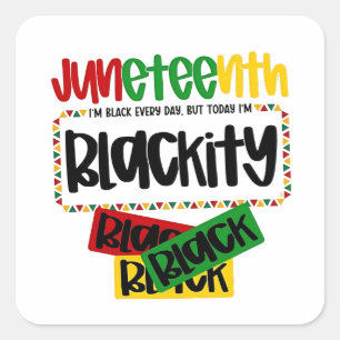 Sticker Carré JunetDix Blackity Noir Noir Funny