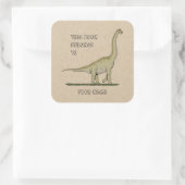 Sticker Carré Jurassic Dinosaur Brachiosaurus Plaque-livre (Sac)