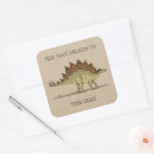 Sticker Carré Jurassic Dinosaur Stegosaurus Plaque-livre (Enveloppe)