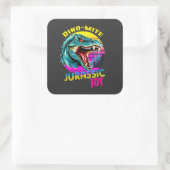 Sticker Carré Jurassic Joy : Danser Dinosaur (Sac)