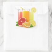 Sticker Carré Jus d'agrumes frais (Sac)