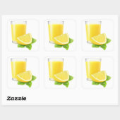 Sticker Carré Jus de citron (Feuille)
