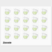 Sticker Carré Jus de citron frais Pitcher (Feuille)