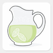 Sticker Carré Jus de citron frais Pitcher (Devant)