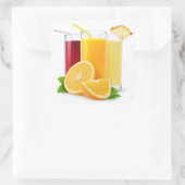 Sticker Carré Jus de fruits frais (Sac)