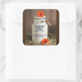 Sticker Carré Jus de lait blanc rustique avec fleurs Ferme (Sac)