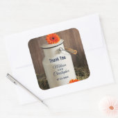 Sticker Carré Jus de lait blanc rustique avec Mariage de fleurs (Enveloppe)