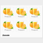 Sticker Carré Jus d'orange (Feuille)