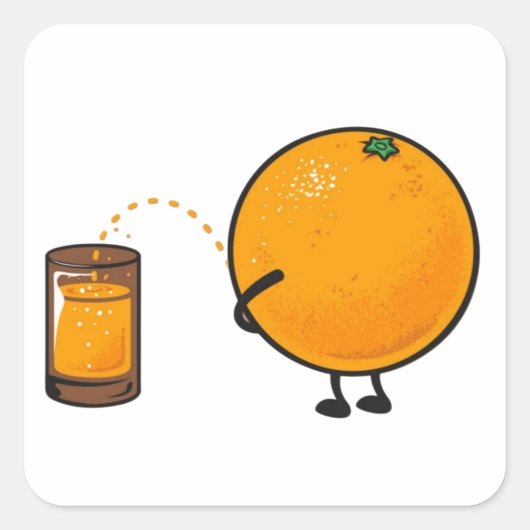Sticker Carré Jus d'orange (Devant)