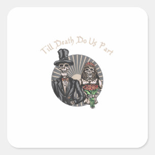 Sticker Carré Jusqu'à ce que la mort nous sépare - Crâne de jeun