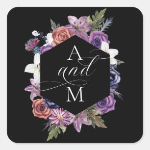 Sticker Carré Jusqu'à ce que la mort nous sépare Mariage Violet