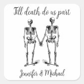 Sticker Carré Jusqu'à ce que la mort nous sépare Nom de couple s (Devant)