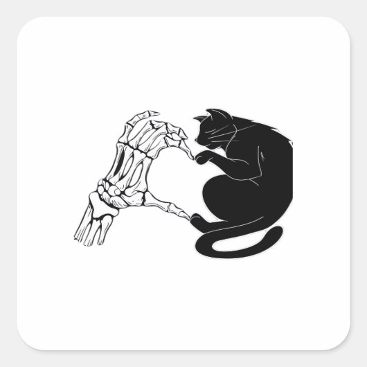 Sticker Carré Jusqu'à ce que les chats de mort nous font partie (Devant)