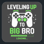 Sticker Carré Jusqu'Au Jeu Big Brother<br><div class="desc">Leveling To Big Brother Gaming Baby Genre Faire-part design Cadeau Carré Sticker Classic Collection.</div>